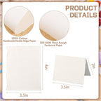 25 Sheets Watercolor Paper 3.5 x 2, 300 GSM Deckled Edge Paper Rough/Textured - Image 2