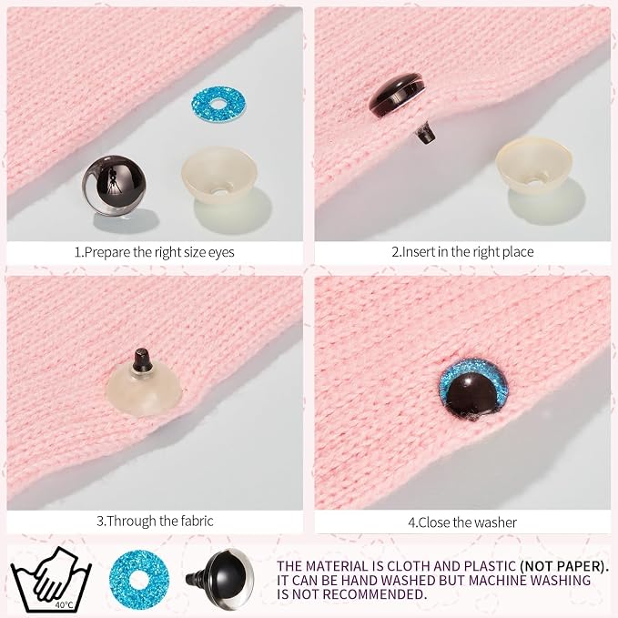 MUCUNNIA 120pcs 18mm 3D Sparkle Moon Safety Eyes - Image 4