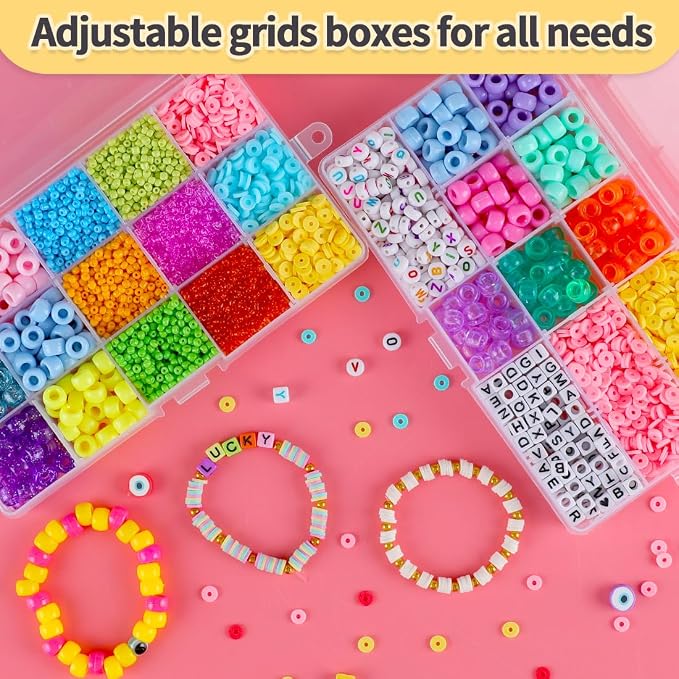 IOOLEEM 15 Grids Plastic Bead Organizer Box, Adjustable Dividers - Image 5
