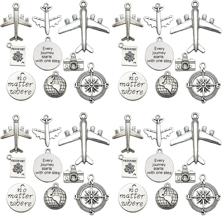 Valentine's Day Heart Charms Set, Decorative Rose and Flower Designs by Sailanzi