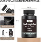 Nicpro Metallic Black Acrylic Paint, 8.45oz/250ml Large Black Craft Paint | - Image 4