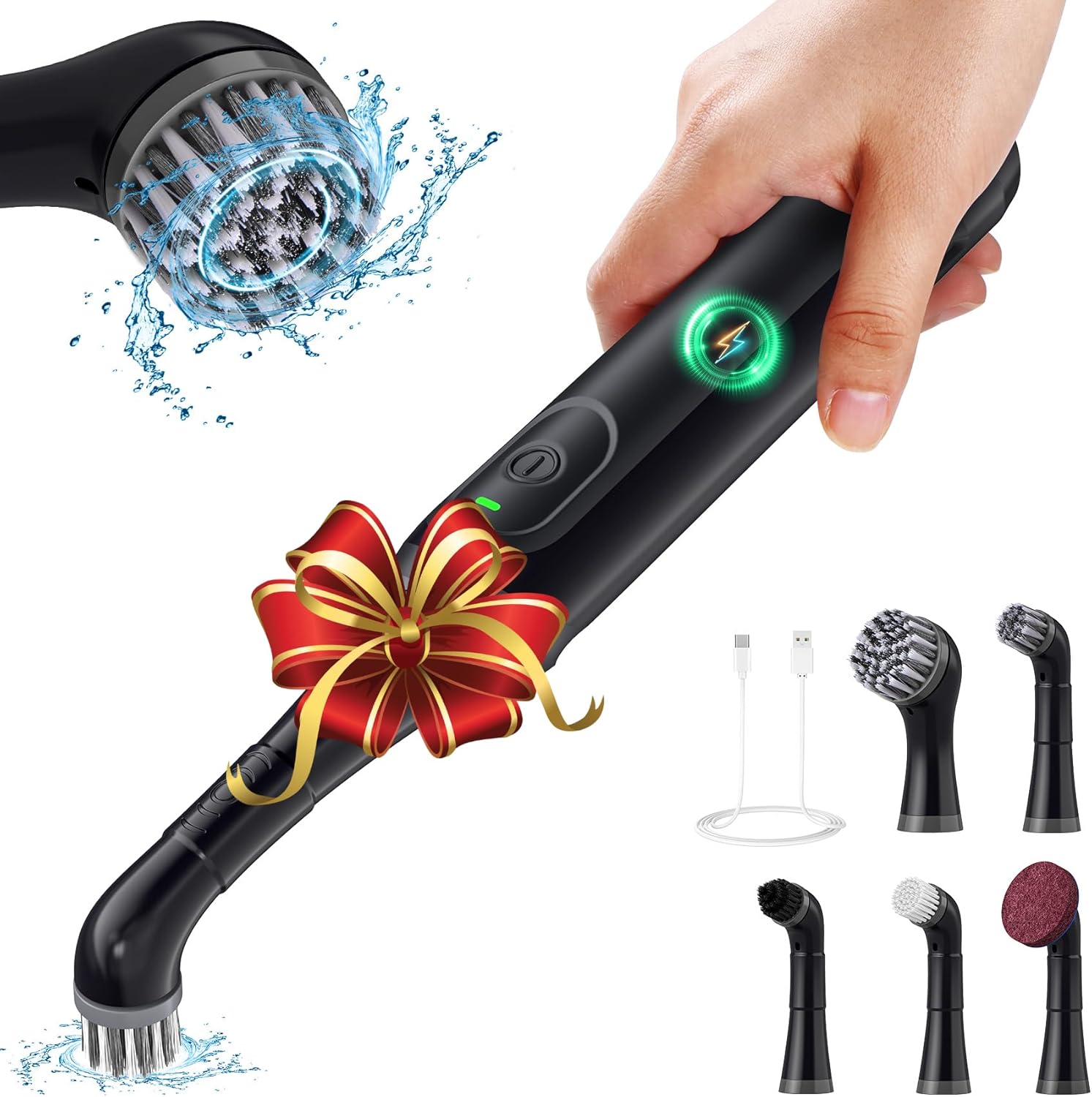 Sweepulire Rechargeable Electric Grout Brush, 2025 New Power Cleaning Brush with Stainless Steel Wire Brush, Multi-Purpose Tile Grout Cleaner Brush for Cleaning Tile, Corner, Kitchen, Tight Space