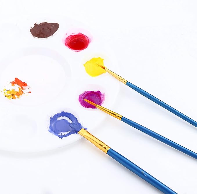 Acrylic Paint Brush Set, 100 Packs / 1000 pcs Nylon Hair Brushes - Image 4