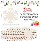 50PCS Unfinished Wood kit with Holes, Wood Slice - Image 2