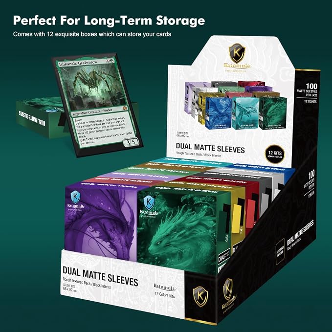 1200PCS MTG Card Sleeves, Katomula 12 Colors Dual Matte Card Sleeve - Image 7