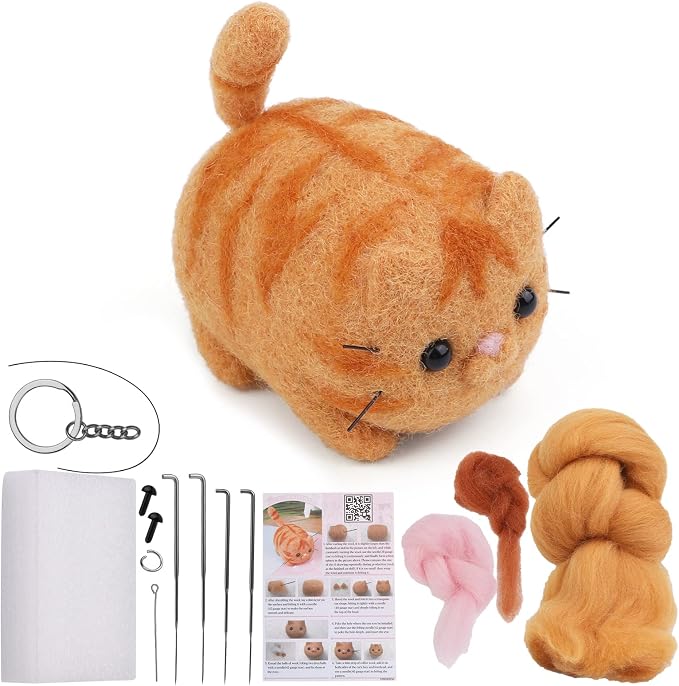 QMNNMA Needle Felting Kit, Garfield Needle Felting Set by Qmnnma