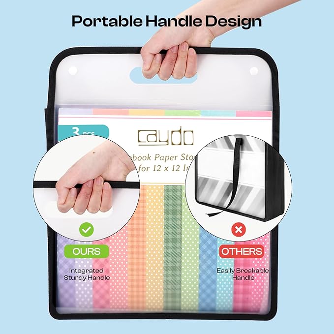 Caydo 3 Pack Scrapbook Paper Storage, Vinyl Paper - Image 5