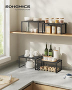 SONGMICS Cabinet Organizer Shelf, Kitchen Storage, Spice Rack, Expandable - Image 2