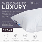Lincove Cloud Natural Canadian Down Pillow, 100% Cotton Shell, 500 Thread Count - Image 2