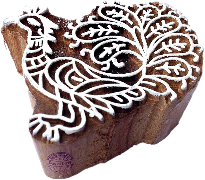 Royal Kraft Wooden Stamps DIY Fabric, Henna Printing Blocks THDtag021 by RoyalKraft