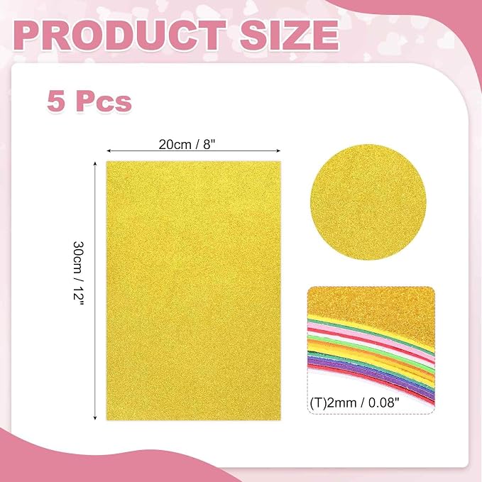 MECCANIXITY 5 Sheets Yellow Shiny Foam Sheets - Image 2