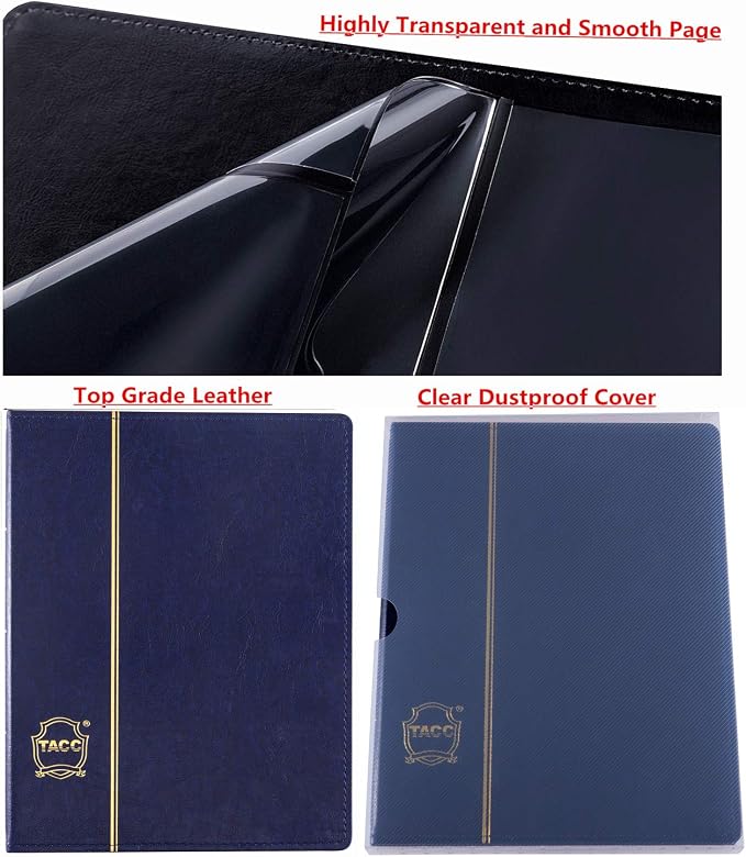 Ettonsun Leather 60-Pocket Paper Money Album Currency Holders - Image 4