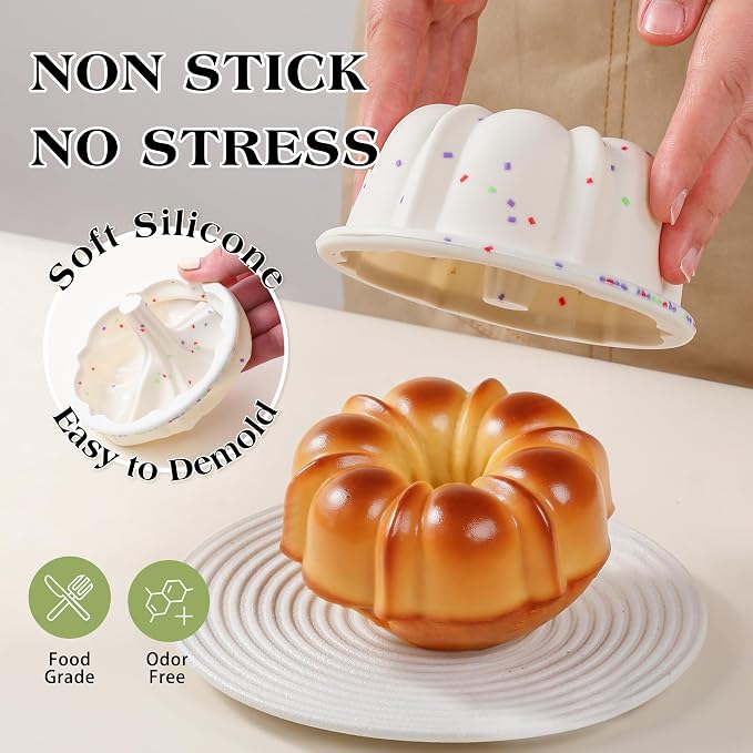 4 Inch Silicone Mini Fluted Tube Cake Pans - Image 3
