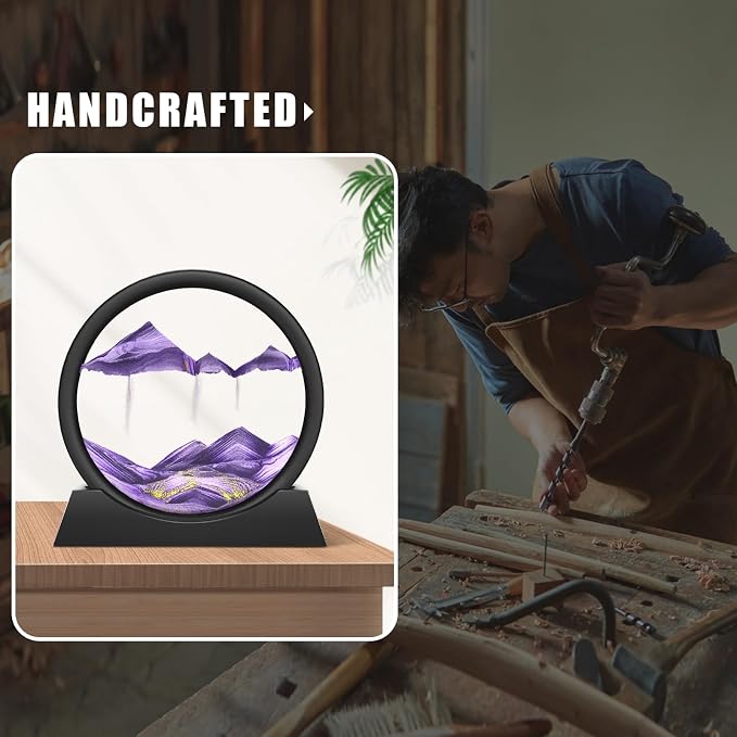 Wai Danie Moving Sand Art Picture 3D Hourglass Deep Sea Sandscape Liquid Motion - Image 4