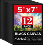 ESRICH 5x7 Canvas for Painting, 12 Pack Small Canvases for Painting Canvas by ESRICH