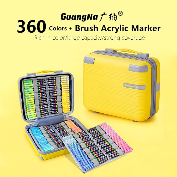 Guangna Acrylic Paint Markers Set -360 Colors, Waterproof Permanent Liquid - Image 3