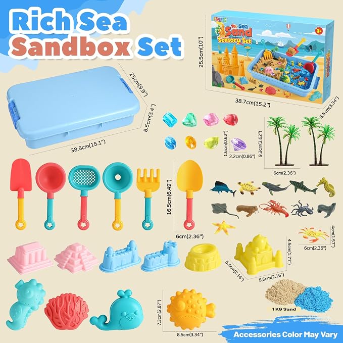 FRUSE Ocean Sensory Bin, Play Sand Art Kit - Image 4