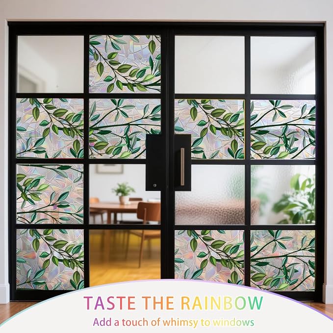 Leaf Stained Glass Window Film Static Cling - Image 6