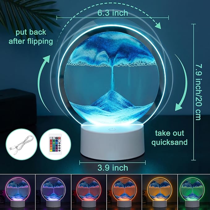 Meditation Sand lamp Liquid Motion 16 Color, Guided Visual Meditation Tool - Image 2