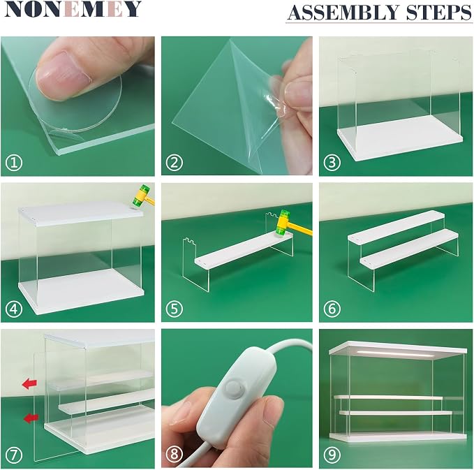 Acrylic Display Case with Light, Upgraded 3 Color Light & Adjustable Brightness - Image 7