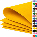 Mustard Gold Large Felt Fabric 36" x 36", 1mm Stiff Felt Sheet, Nonwoven Fabric by ZANEXIR