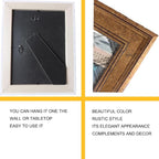 LUCKYLIFE 8x10 Picture Frame Set of 4, Rustic Bronze Picture Frames - Image 5