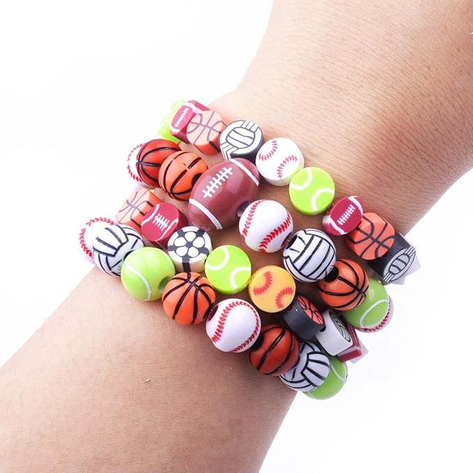 2480pcs Sports Ball Polymer Clay Beads Charms - Image 3