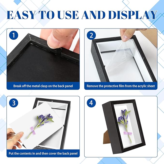 VOKOY 5 Pack 4" x 6" Shadow Box Frame, Small Wood Hollow Picture Frame - Image 7