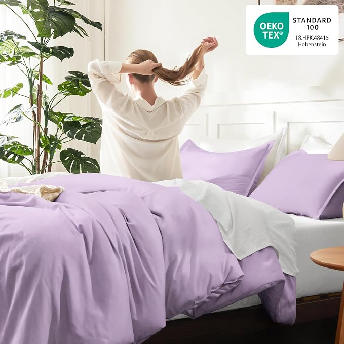 Litanika Lavender Comforter California King Size, 3 Pieces Cal King Lightweight - Image 4