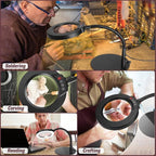 10X Magnifying Glass with Light and Stand, 5 Color Modes Stepless Dimmable LED - Image 7