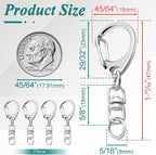 25 Pack Lobster Claw Clasps Keychain Kit, Bulk Key Chain Clasps - Image 2