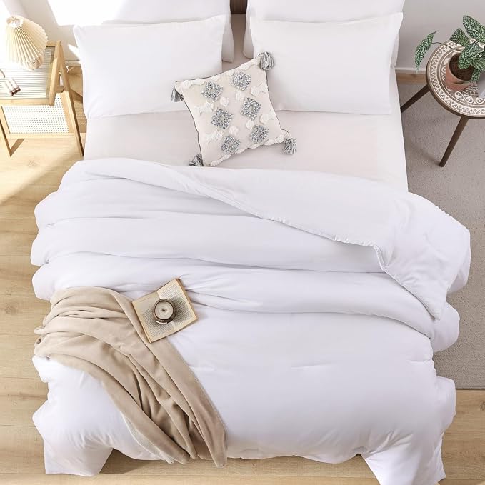 ROSGONIA Oversized Queen Comforter White - Image 5
