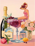 Cocktail Diamond Art Kits for Adults, 5D DIY Diamond Painting Kits for Beginner by LEZHIJIA