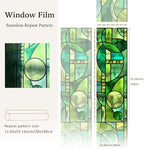 Original Hand Drawn Faux Stained Glass Window Film, Double-Sided Privacy Static - Image 3