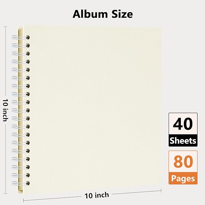 Vienrose Scrapbook Album 10x10 Inch Blank Thick Kraft Paper DIY Scrapbooking - Image 6