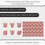 ‍ Pink Fairy Patchwork Cotton Fabric Panel – 6 Designs + Bonus Patchwork Sheet - Image 4