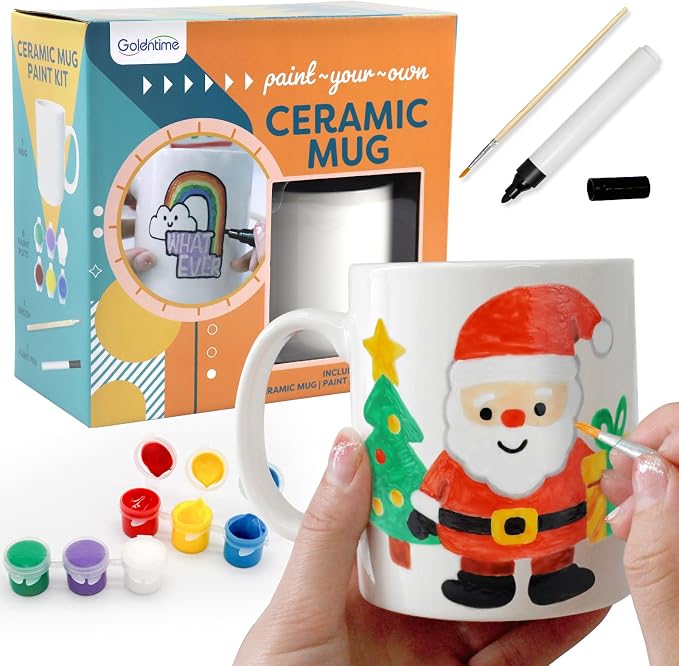 Paint Your Own Mug Kit for Adult Kids Craft Art Activity Plain Blank White - Image 8