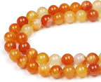 MJDCB 7A Round Natural Red Carnelian Gemstone Beads Stone Loose Beads by MJDCB