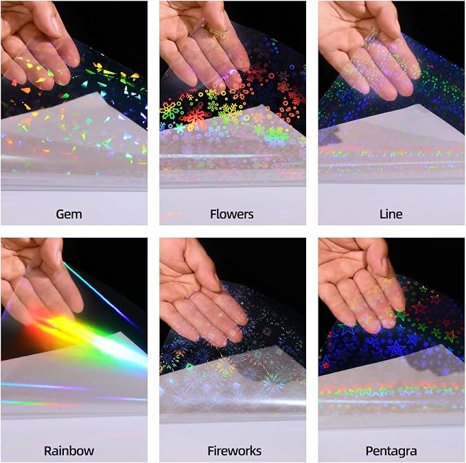36 Sheets Holographic Laminate Sheets 8.5x11 Inch Self Adhesive 6 Patterns | - Image 4