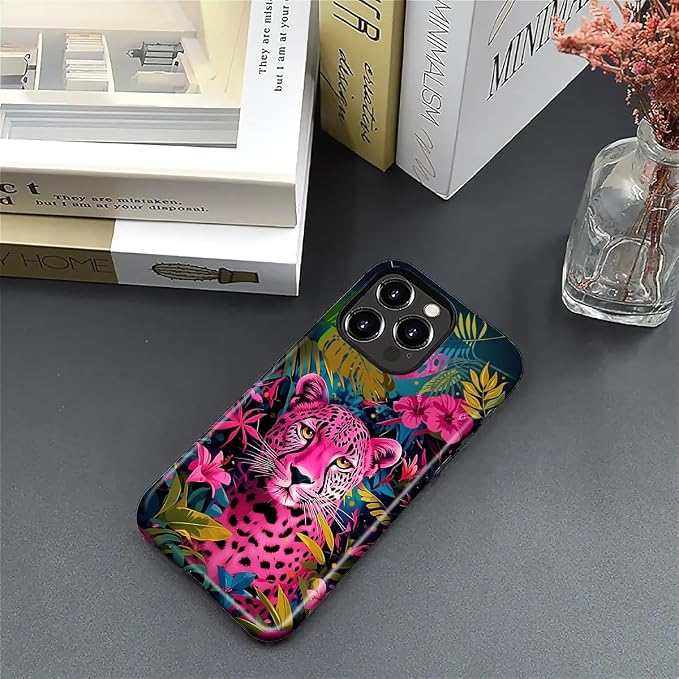 ZHEGAILIAN Case for iPhone 16 Pro Max, Panther Leopard Flower Durable - Image 4