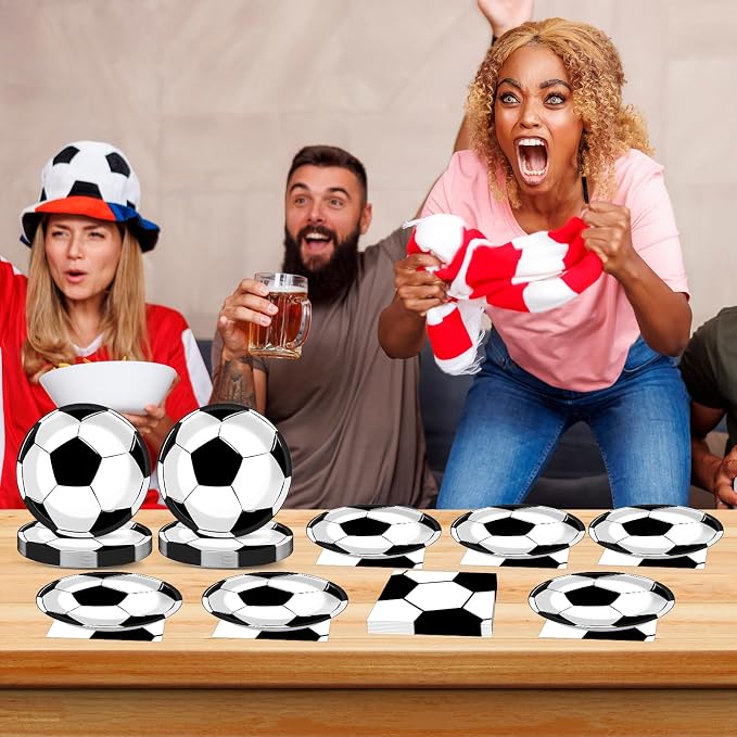 48Pcs Soccer Paper Plates and Napkins Sports Theme Party Decorations Sport - Image 6