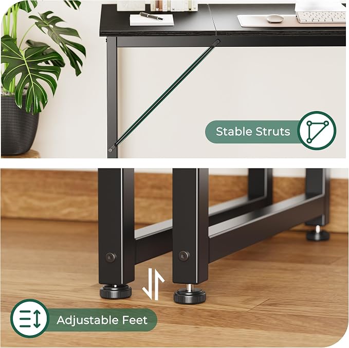 Huuger Computer Desk, 70 Inch Office Desk, Gaming Desk - Image 9