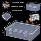 46Pcs Bead Organizer Set, Premium Small and Medium Clear Plastic Storage Boxes - Image 7