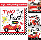 50 Guests Two Fast Birthday Plates and Napkins Party Supplies Racing Car Party - Image 4