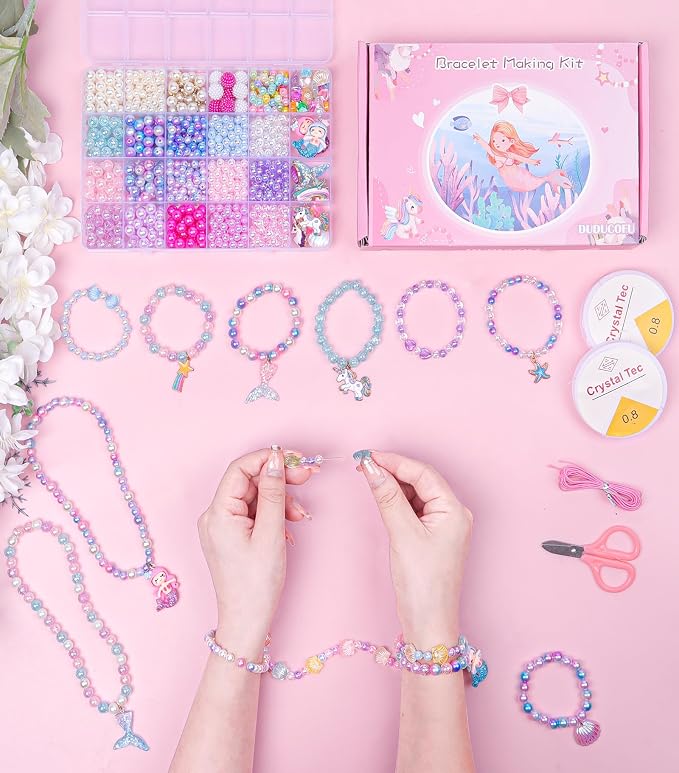 DUDUCOFU 900Pcs Mermaid Bracelet Making Kit - Image 8