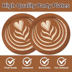 40Pcs Coffee Birthday Decorations Disposable Latte Bridal Shower Plates and - Image 3