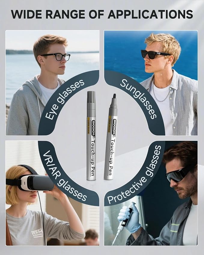 Matte Gunmetal Eyeglass Frame Touch Up Paint Pen, All-in-One Touch Up Kit - Image 6