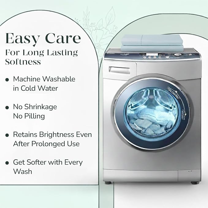 Feather & Stitch 1 Piece Fitted Sheet King Size, 100% Cotton Damask Sateen Weave - Image 9