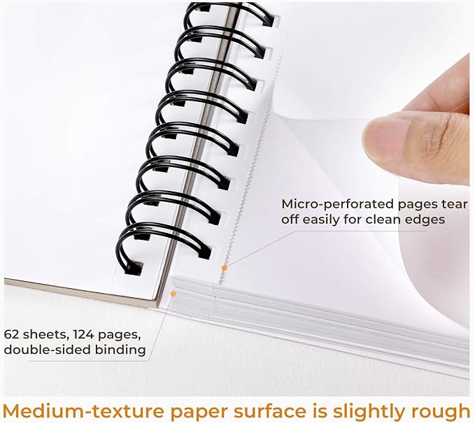 Ohuhu Mix Media Pad, 120 LB/200 GSM Heavyweight Papers, 62 Sheets/124 Pages - Image 4