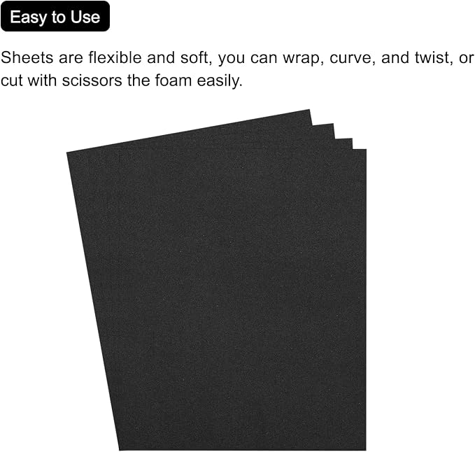 MECCANIXITY EVA Foam Sheets Black 19.7 Inch x 35.4 Inch 1mm Thick Crafts Foam - Image 4